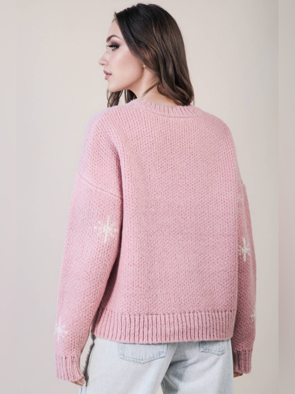 🆕 New In Shania Boot Pink Graphic Knit Sweater NWT SZ LG - Picture 3 of 4